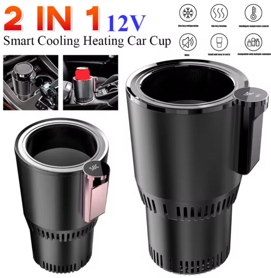 Smart 2-in-1 Portable Car Cup Cooler & Warmer – Perfect for Travel & Office Use